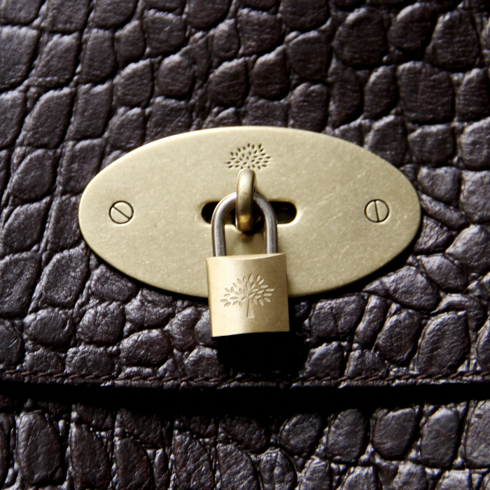 Mulberry Bayswater in brown leather imitated crocodile - Detail D4