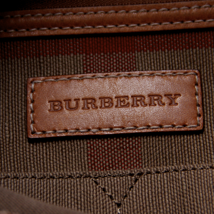 Burberry in Haymarket linen canvas and brown leather - Detail D4