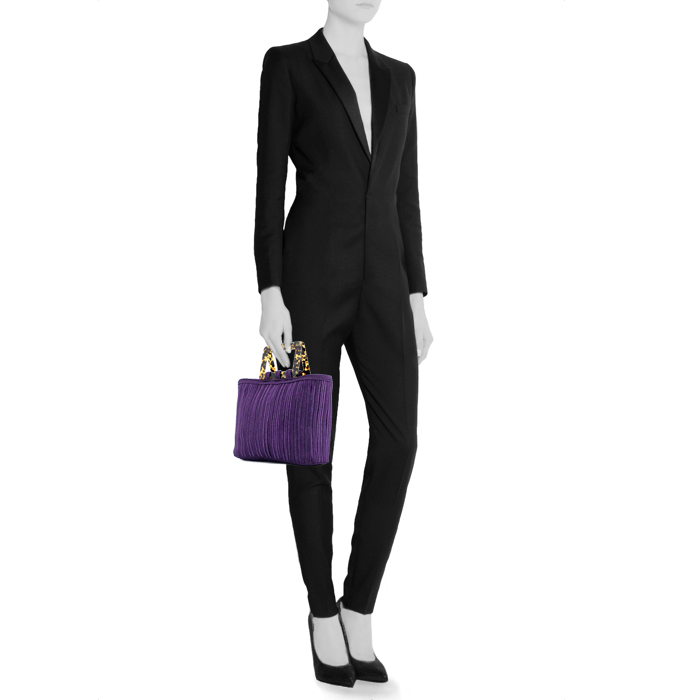 Yves Saint Laurent Vintage Bag in purple canvas - Detail D1