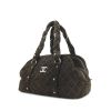 Handbag in brown quilted suede - 00pp thumbnail
