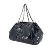 Shopping bag in blue patent quilted leather - 00pp thumbnail