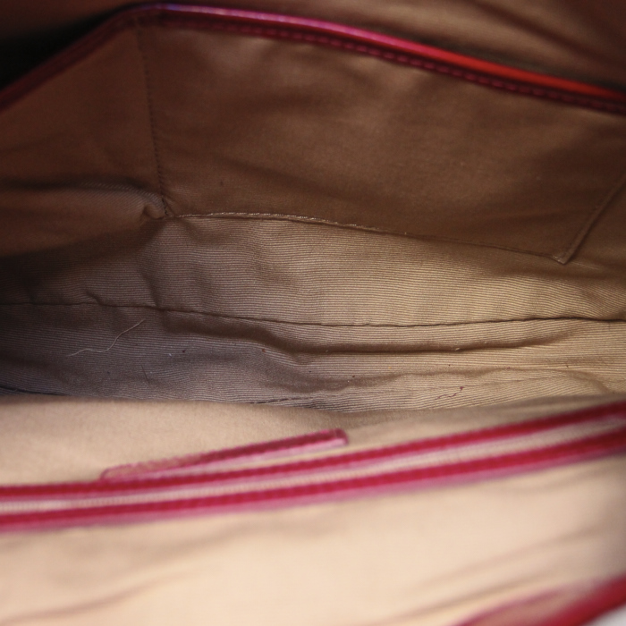 Burberry in Haymarket canvas and burgundy patent leather  - Detail D2