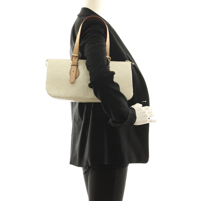 Louis Vuitton Rosewood in white monogram patent leather and natural leather - Detail D1