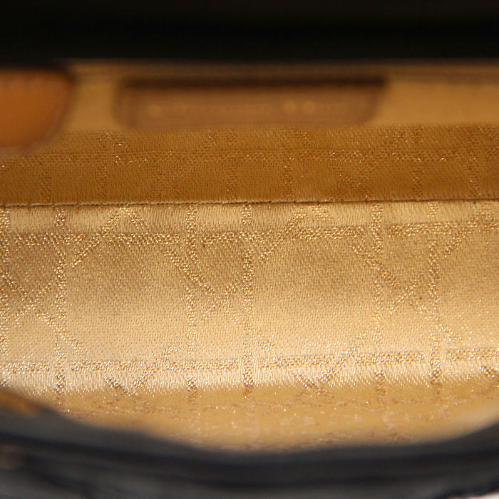 Christian Dior Mini Lady Dior en satin noir - Detail D2