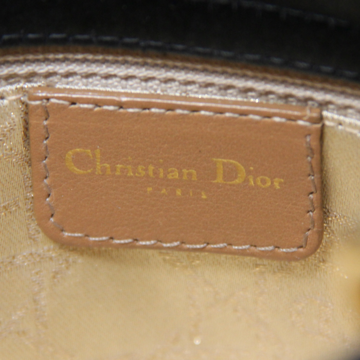 Christian Dior Mini Lady Dior en satin noir - Detail D3