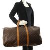 Louis Vuitton Keepall 60 cm in monogram canvas and natural leather - Detail D1 thumbnail