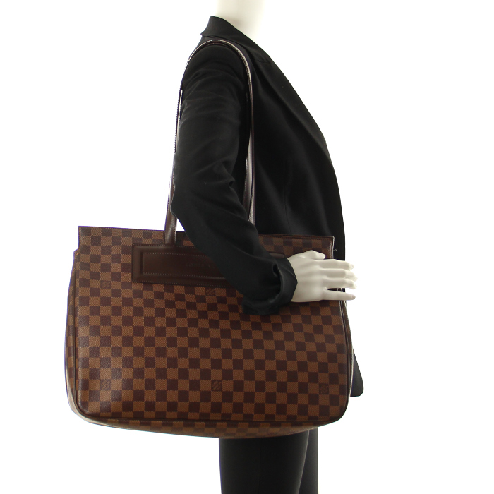 Louis Vuitton Parioli in damier canvas and brown leather - Detail D1