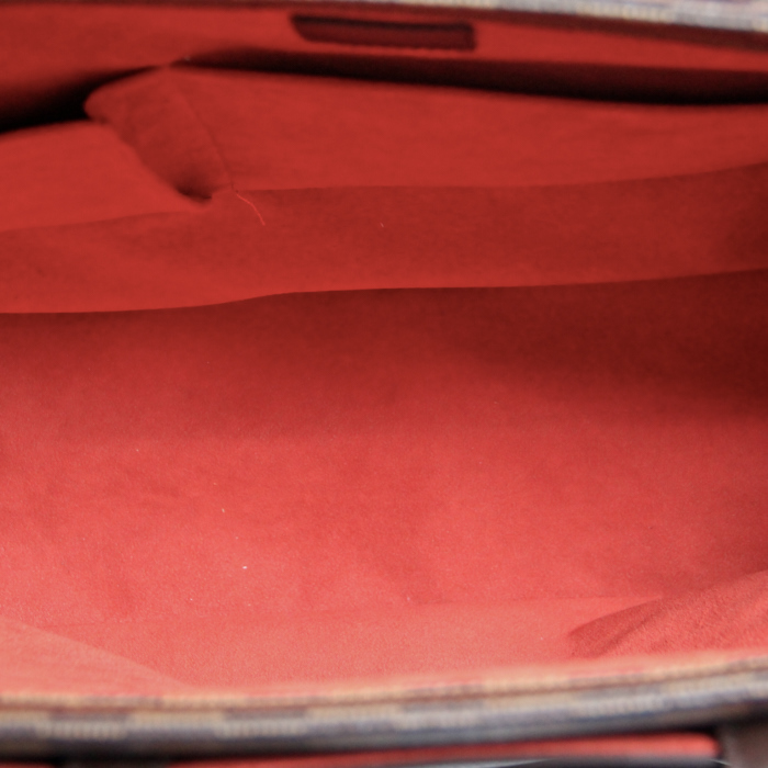 Louis Vuitton Parioli in damier canvas and brown leather - Detail D2