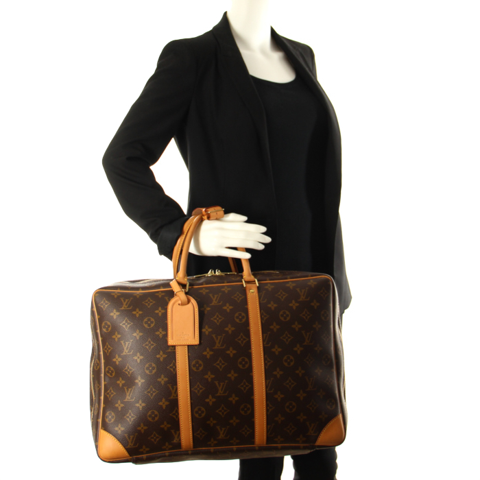 Louis Vuitton Sirius 45 cm en toile monogram et cuir naturel - Detail D1