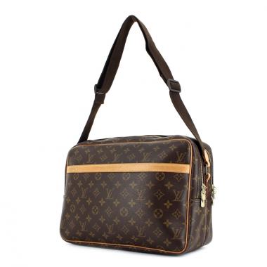 Borsa bisaccia Louis Vuitton Reporter modello grande in tela monogram e pelle naturale