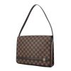 Borsa Louis Vuitton Tribeca modello grande in tela cerata con motivo a scacchi ebano e pelle marrone - 00pp thumbnail