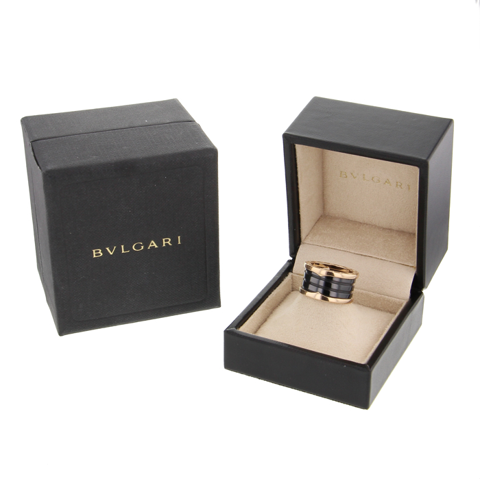 Bulgari rose gold and black ceramic B.Zero1 ring - Detail D1