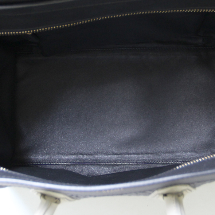 Celine Luggage grand modèle en cuir gris et noir - Detail D2