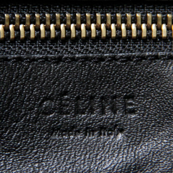 Celine Luggage grand modèle en cuir gris et noir - Detail D3