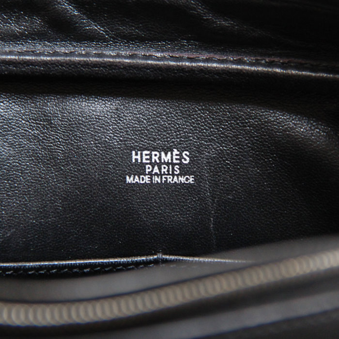 Borsa Hermes Plume in pelle Epsom nera - Detail D3