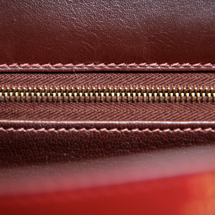 Hermès Kelly 32 cm in Tricolor Mahogany-leather  - Detail D3