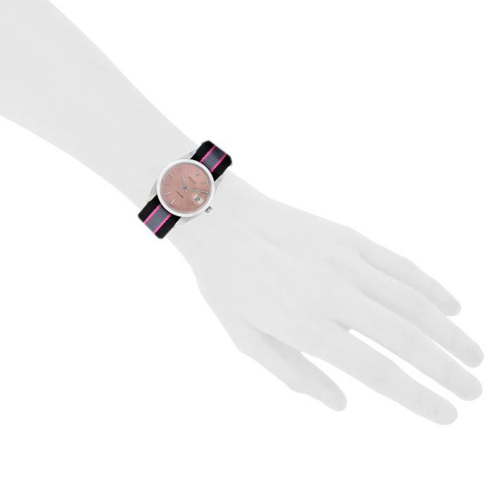 Montre Rolex Oyster date Precision cadran rose  Ref : 6694 Vers 1977 - Detail D1