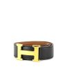 Cintura Hermès in pelle box nera e pelle Epsom gold - 00pp thumbnail