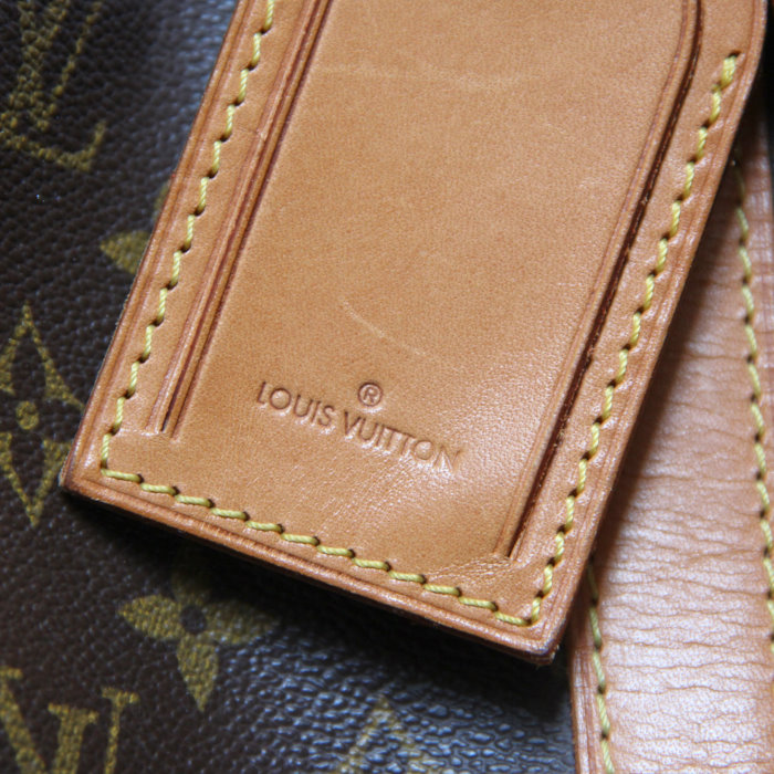 Louis Vuitton Keepall 55 cm in monogram canvas and natural leather - Detail D3