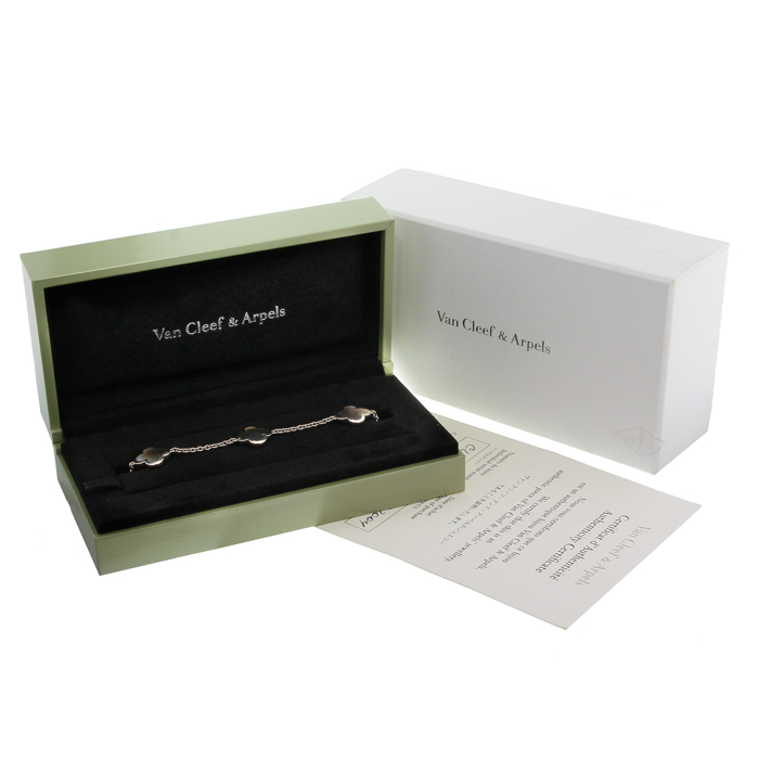 Van Cleef and Arpels white gold and grey mother-of-pearl Alhambra bracelet - Detail D1