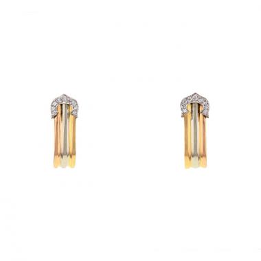Pendientes con clip Cartier C De Cartier en oro blanco,  oro amarillo y oro rosa