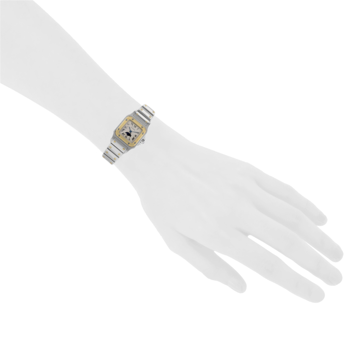 Orologio Cartier Santos Galbée in oro e acciaio - Detail D1