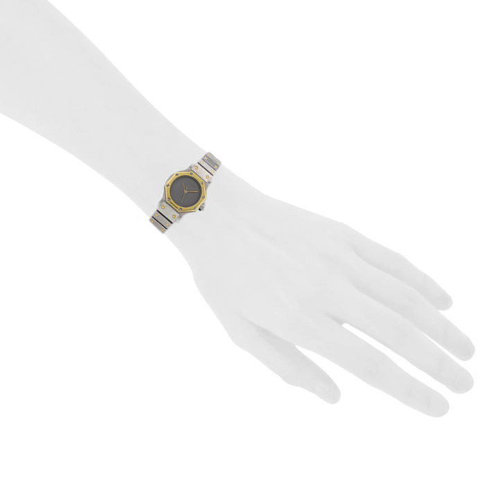 Montre Cartier Santos Ronde en or et acier Vers 1980 - Detail D1