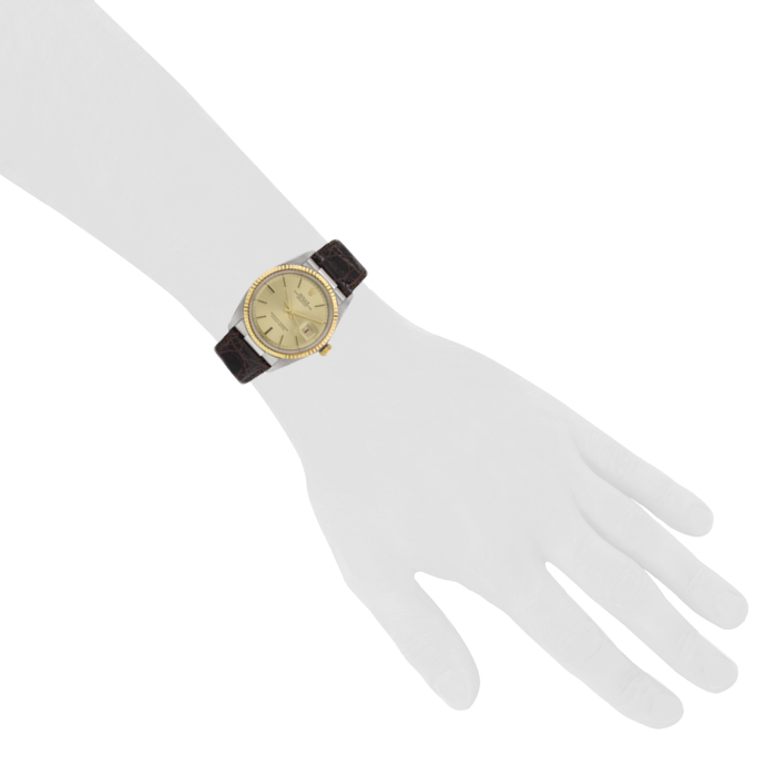 Rolex Datejust in yellow gold and stainless steel Ref : 1601 Circa 1970  - Detail D1