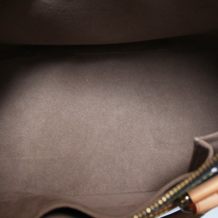 Louis Vuitton Rita en toile monogram multicolore noire et cuir naturel - Detail D3