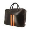 Hermes Plume briefcase in chocolate brown and orange leather - 00pp thumbnail