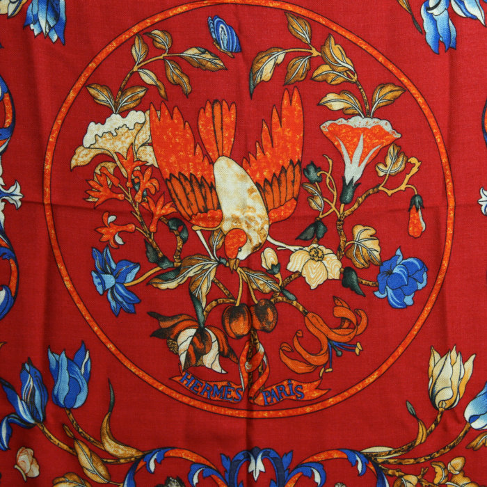 Hermès in red cashmere and silk shawl - Detail D1