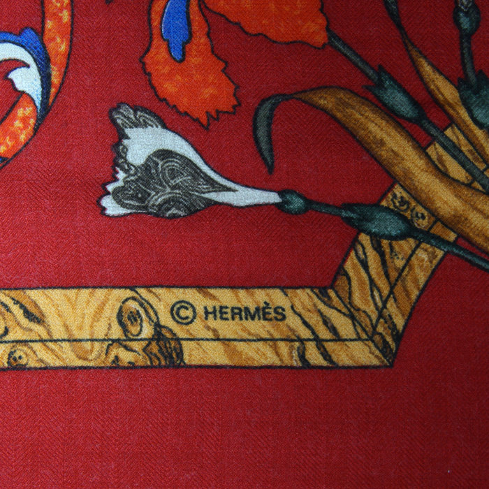 Hermès in red cashmere and silk shawl - Detail D2