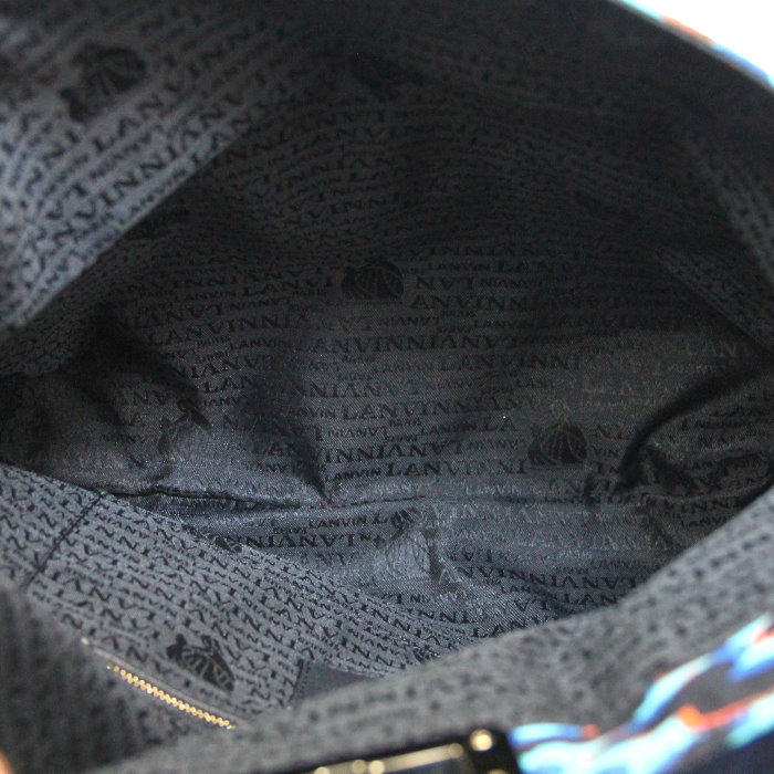 Lanvin Pouch in blue leopard canvas  - Detail D2