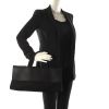 Hermès Valparaiso Bag in black canvas and leather - Detail D1 thumbnail