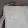 Sac cabas Hermes Toto Bag - Shop Bag en toile étoupe et grise - Detail D4 thumbnail