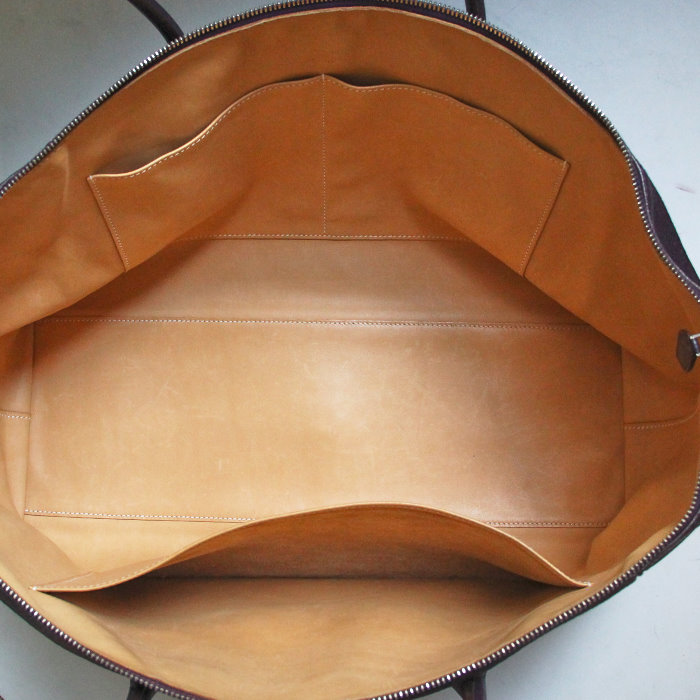 Hermes Paris-Bombay en cuir aubergine - Detail D2
