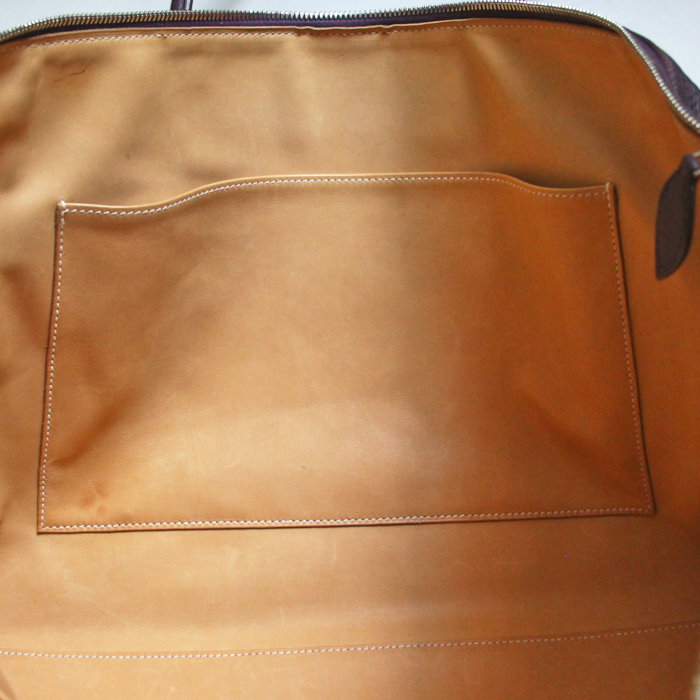Hermes Paris-Bombay en cuir aubergine - Detail D5
