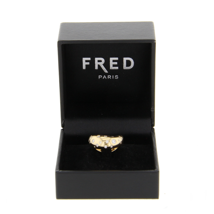 Fred Mouvementée small model ring in yellow gold and in diamonds - Detail D1