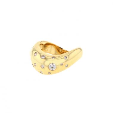 Anello Fred Mouvementée modello piccolo in oro giallo e diamanti