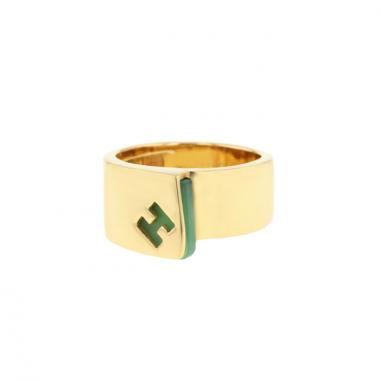 Hermès bague Candy en or jaune et chrysoprase