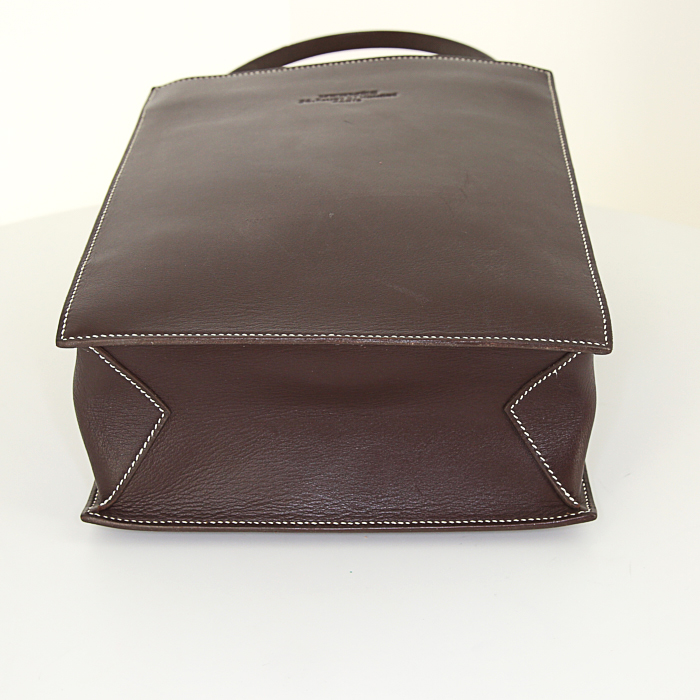 Shopping bag in pelle Swift marrone - Detail D4