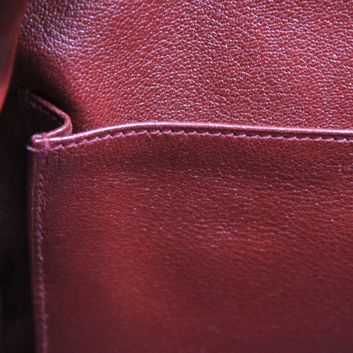 Hermes Eiffel briefcase in burgundy box leather - Detail D3