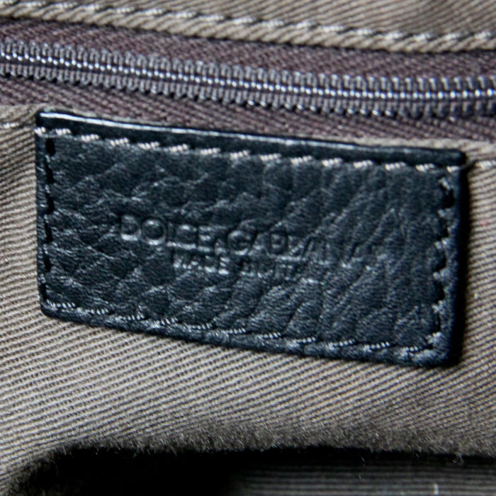 Shopping bag in tela e pelle nera - Detail D3