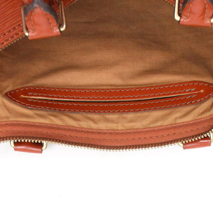 Bolso de mano en cuero Epi color coñac - Detail D3