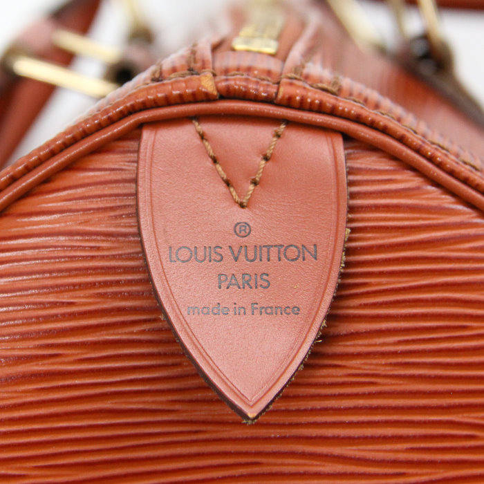 Louis Vuitton Speedy 30 cm Bag in cognac epi leather  - Detail D4