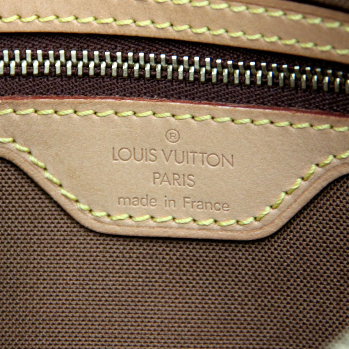 Borsa Louis Vuitton Trotteur in tela monogram e pelle naturale - Detail D4