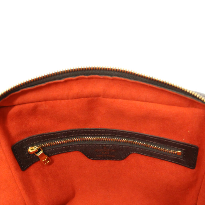Louis Vuitton Brera Bag in damier ébène canvas and brown leather - Detail D3