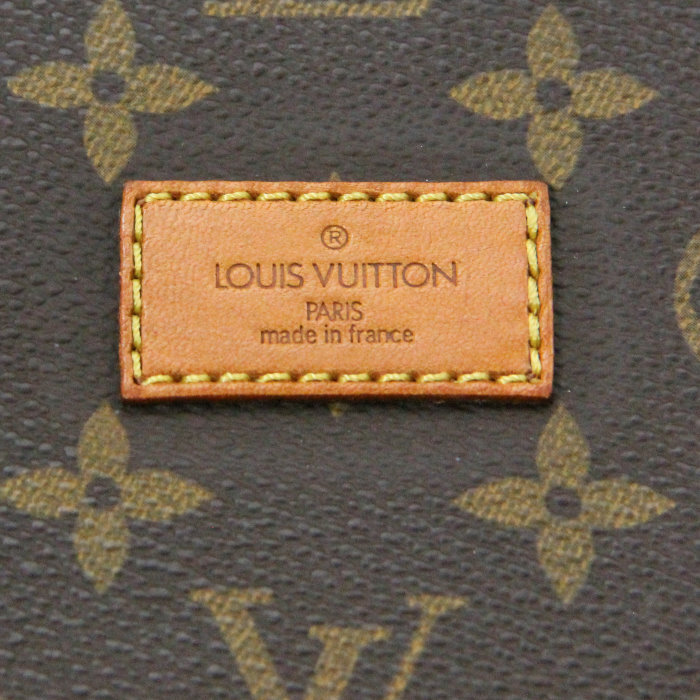 Borsa Louis Vuitton Saumur modello grande in tela monogram cerata e pelle naturale - Detail D4