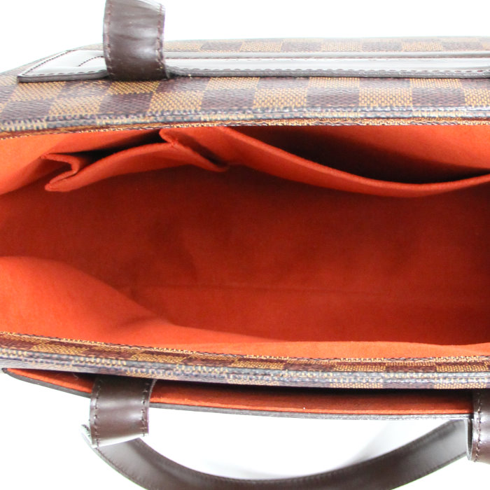 Louis Vuitton Parioli in damier ébène canvas and brown leather - Detail D2