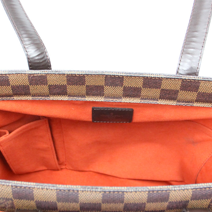 Louis Vuitton Parioli in damier ébène canvas and brown leather - Detail D3